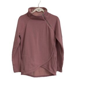Athleta Sweatshirt Womens Small Pink Cozy Karma Asymmetrical Pullover Sweater